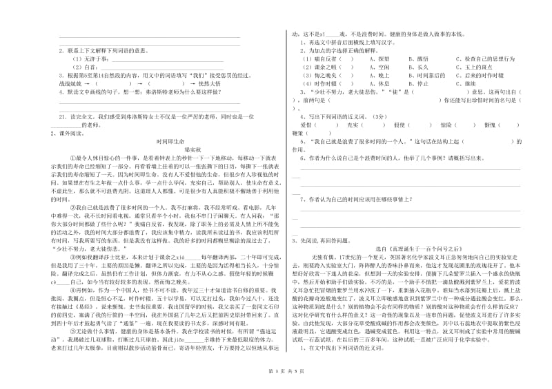 常德市重点小学小升初语文能力提升试题 附答案.doc_第3页