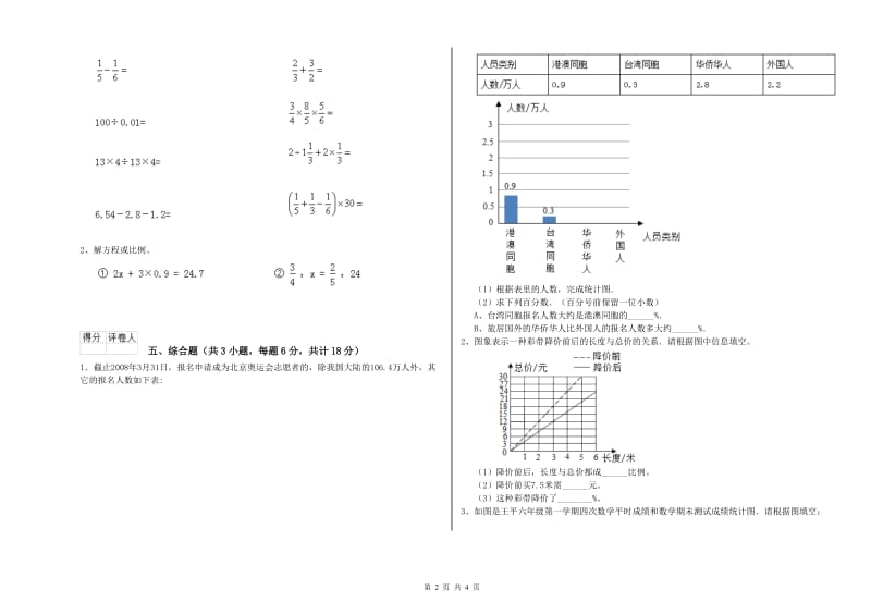 实验小学小升初数学自我检测试卷A卷 人教版（附解析）.doc_第2页