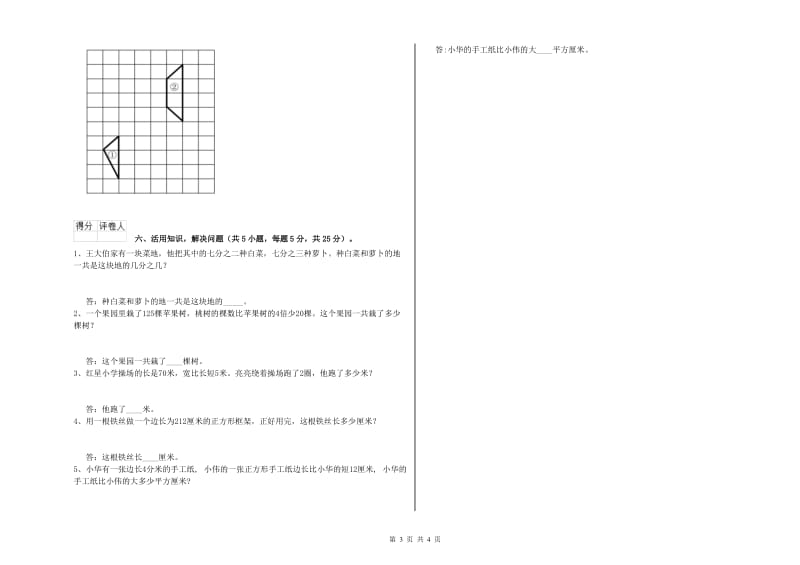 山西省实验小学三年级数学下学期能力检测试卷 附解析.doc_第3页