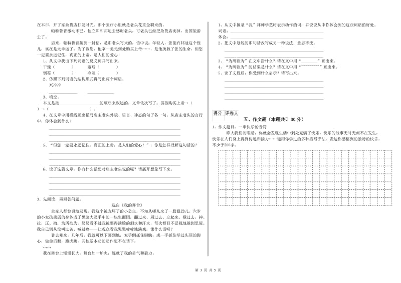 岳阳市重点小学小升初语文能力提升试题 含答案.doc_第3页