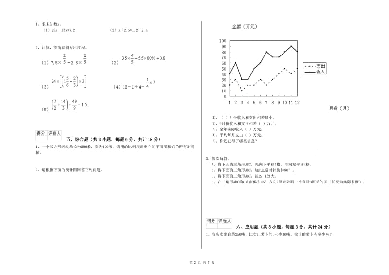 实验小学小升初数学考前练习试题B卷 上海教育版（附答案）.doc_第2页