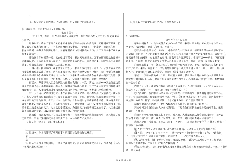 山西省重点小学小升初语文综合练习试题C卷 附解析.doc_第3页