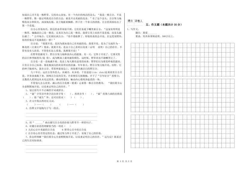 宣城市重点小学小升初语文过关检测试题 含答案.doc_第3页