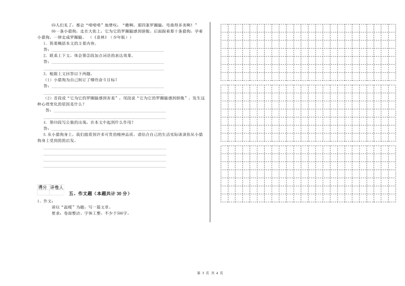 德州市重点小学小升初语文考前练习试题 附解析.doc_第3页