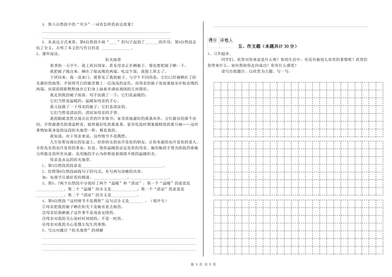 新乡市重点小学小升初语文模拟考试试题 含答案.doc_第3页