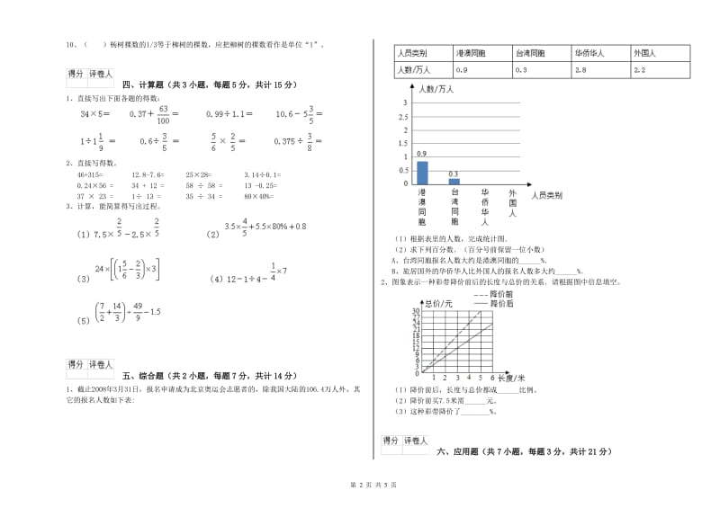 杭州市实验小学六年级数学上学期综合练习试题 附答案.doc_第2页