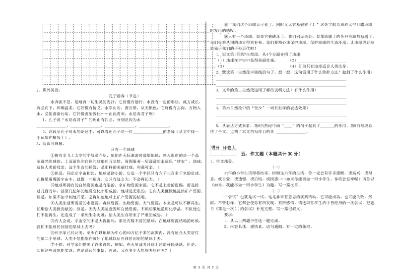 山东省重点小学小升初语文能力提升试卷 含答案.doc_第3页