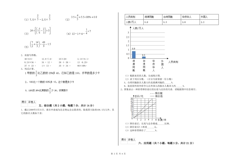 新人教版六年级数学下学期期末考试试题C卷 附解析.doc_第2页