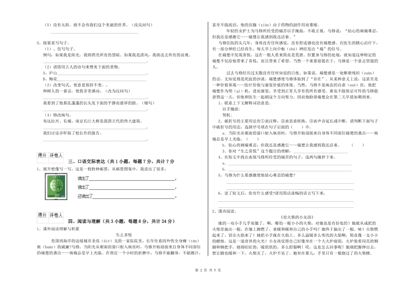 景德镇市重点小学小升初语文能力提升试题 附解析.doc_第2页