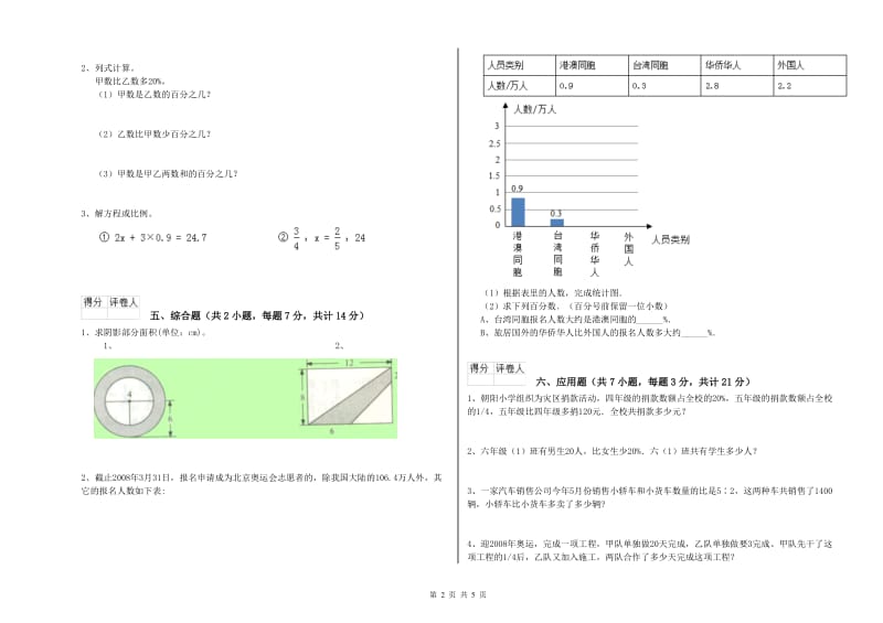 本溪市实验小学六年级数学【下册】能力检测试题 附答案.doc_第2页