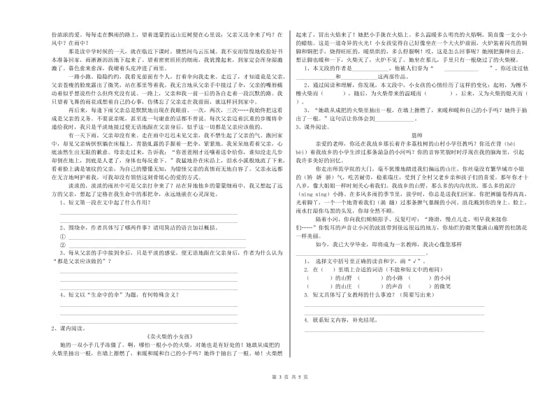 怀化市重点小学小升初语文能力提升试题 含答案.doc_第3页