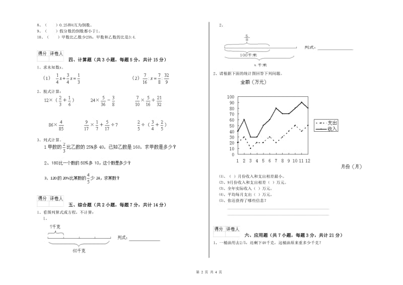 成都市实验小学六年级数学下学期强化训练试题 附答案.doc_第2页