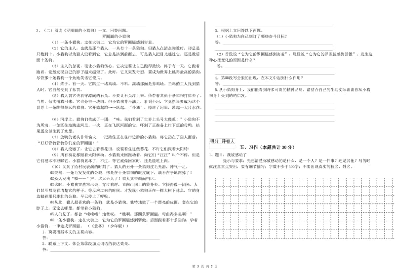惠州市实验小学六年级语文【下册】过关检测试题 含答案.doc_第3页