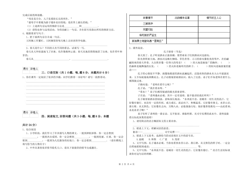 实验小学六年级语文【下册】期末考试试卷 上海教育版（含答案）.doc_第2页