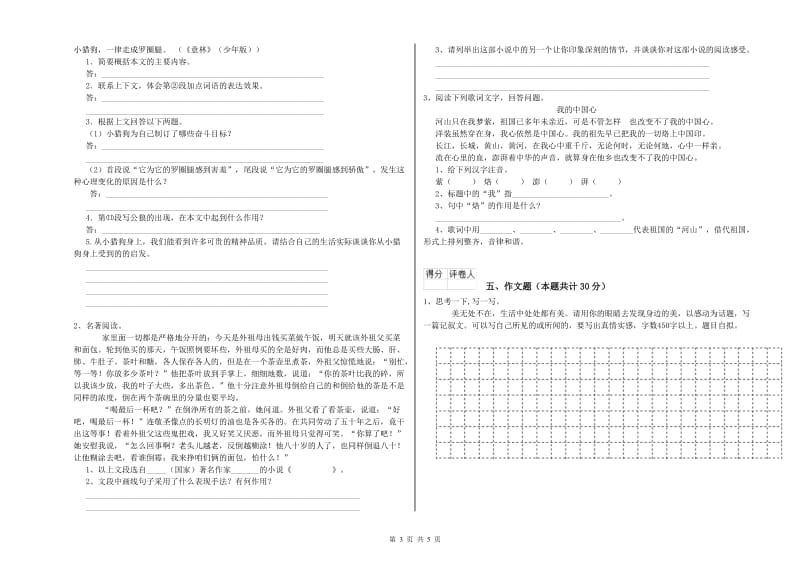 惠州市重点小学小升初语文能力提升试卷 含答案.doc_第3页