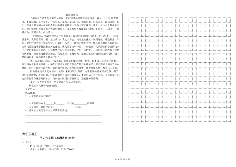 曲靖市重点小学小升初语文考前练习试题 含答案.doc_第3页