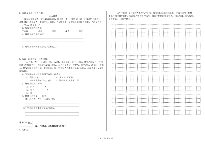 延边朝鲜族自治州重点小学小升初语文能力提升试题 附答案.doc_第3页