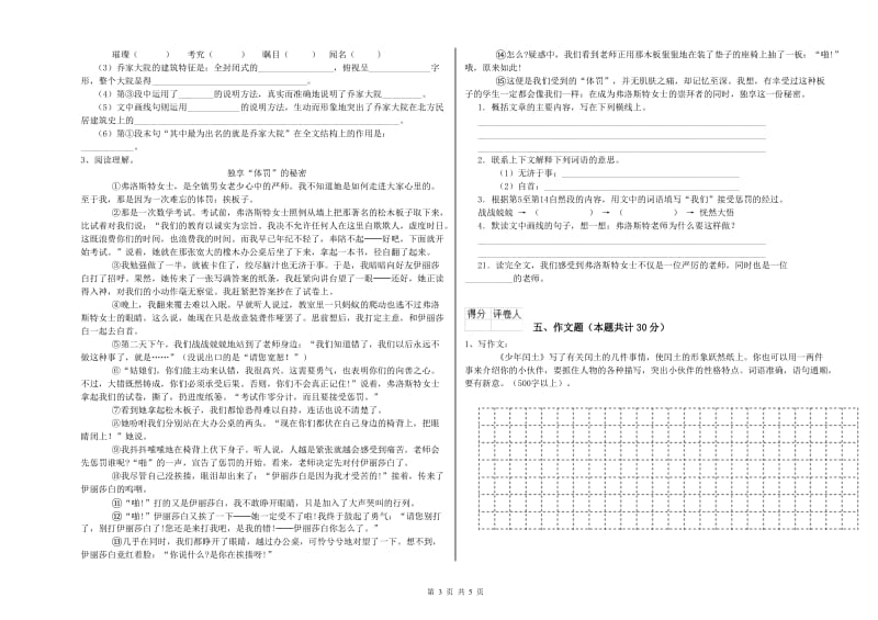 揭阳市重点小学小升初语文综合练习试卷 含答案.doc_第3页