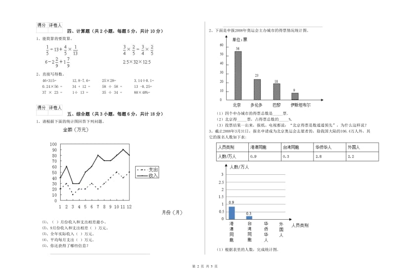 实验小学小升初数学能力检测试卷 苏教版（含答案）.doc_第2页