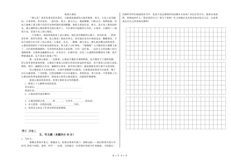 果洛藏族自治州重点小学小升初语文每日一练试题 附答案.doc_第3页