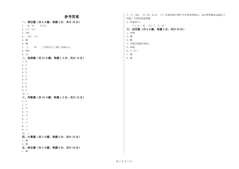 广东省2020年小升初数学自我检测试题C卷 附解析.doc_第3页