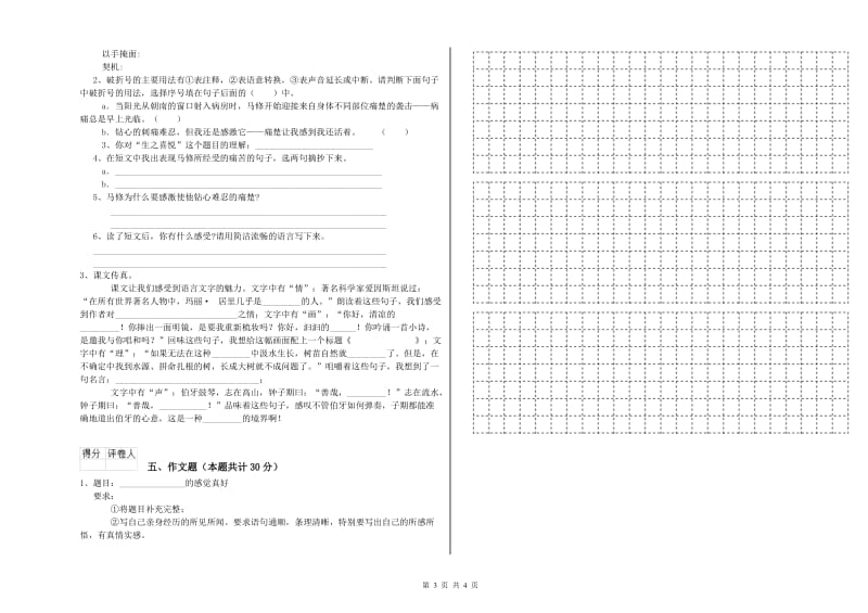 山东省重点小学小升初语文每日一练试题B卷 附解析.doc_第3页