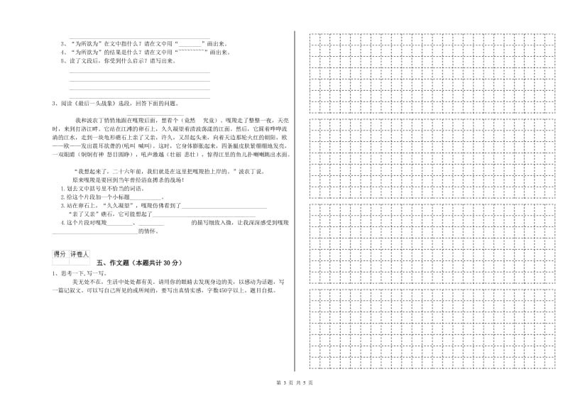 扬州市重点小学小升初语文能力测试试卷 附解析.doc_第3页