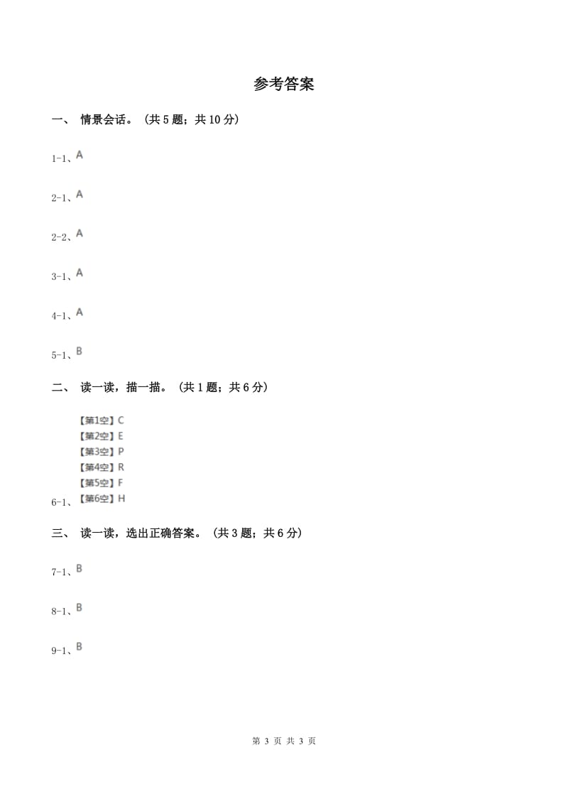 新版-上海新牛津（深圳用）英语二年级上册Module 1 Unit 3 Are you Alice_ 同步练习D卷.doc_第3页