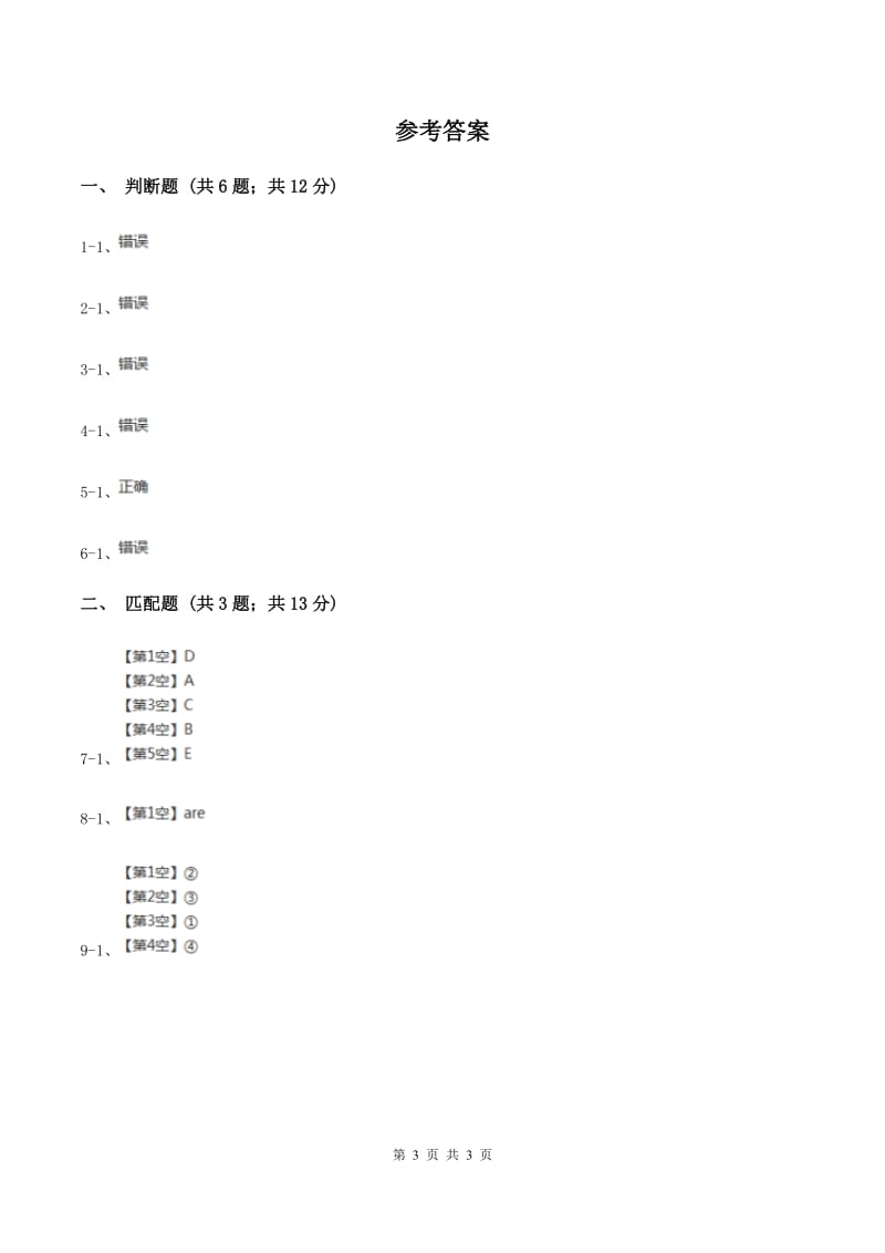 牛津上海版（深圳用）2019-2020学年小学英语四年级上册期末专题复习：图片的匹配与判断A卷.doc_第3页