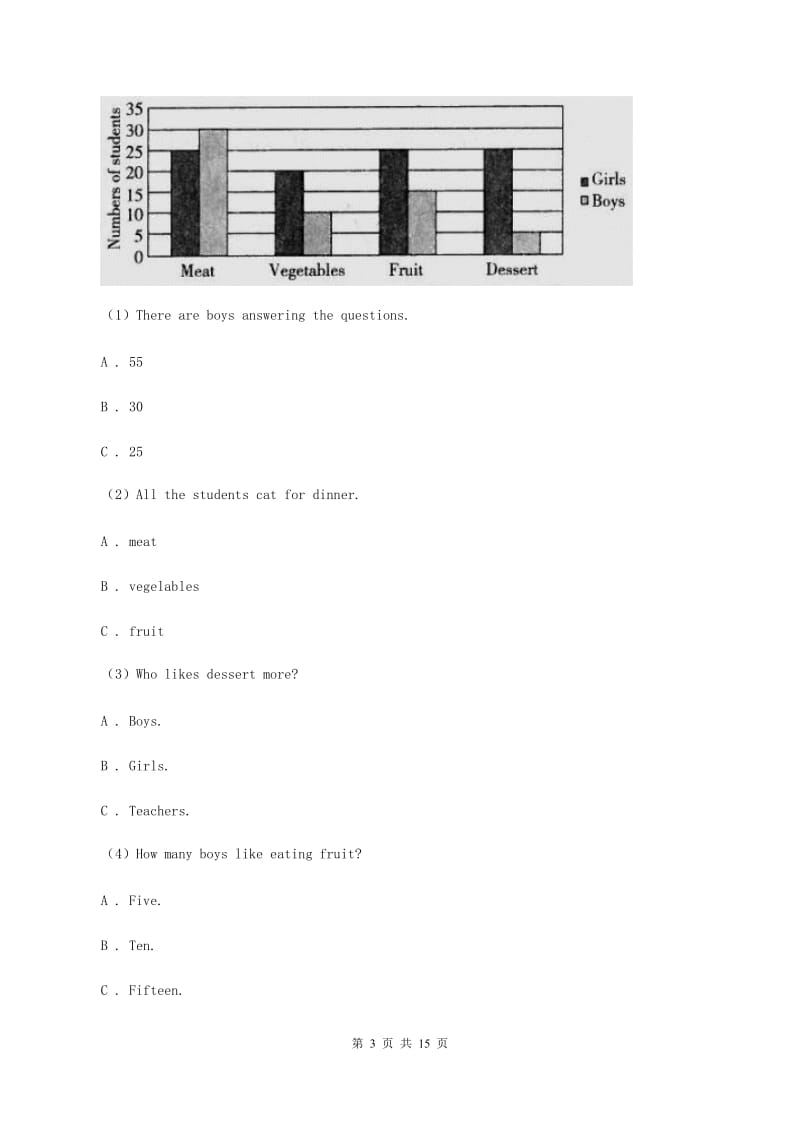 牛津上海版（深圳用）2019-2020学年小学英语四年级下册专项复习：阅读理解C卷.doc_第3页