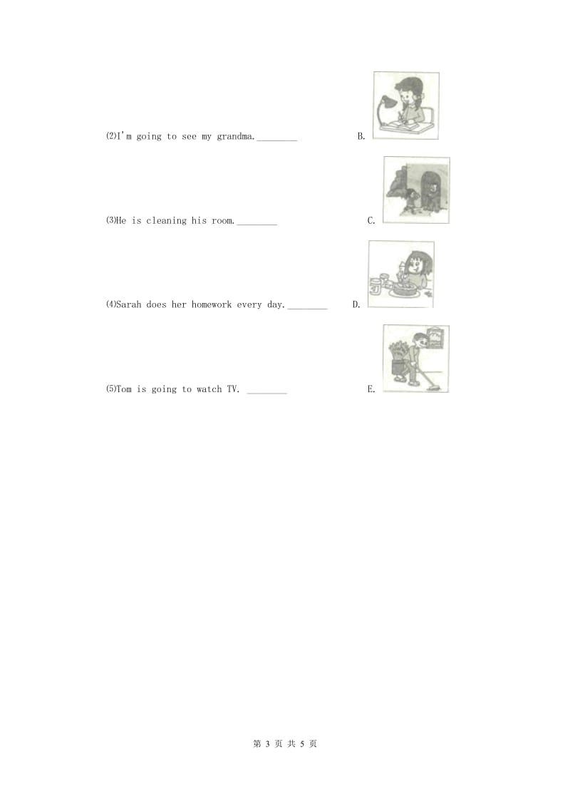 外研版（三起点）2019-2020学年小学英语三年级下册Module 7 Unit 2 Its warm today 同步练习B卷.doc_第3页