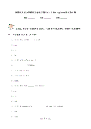 深港朗文版小學(xué)英語五年級(jí)下冊(cè)Unit 6 The typhoon測(cè)試卷C卷.doc