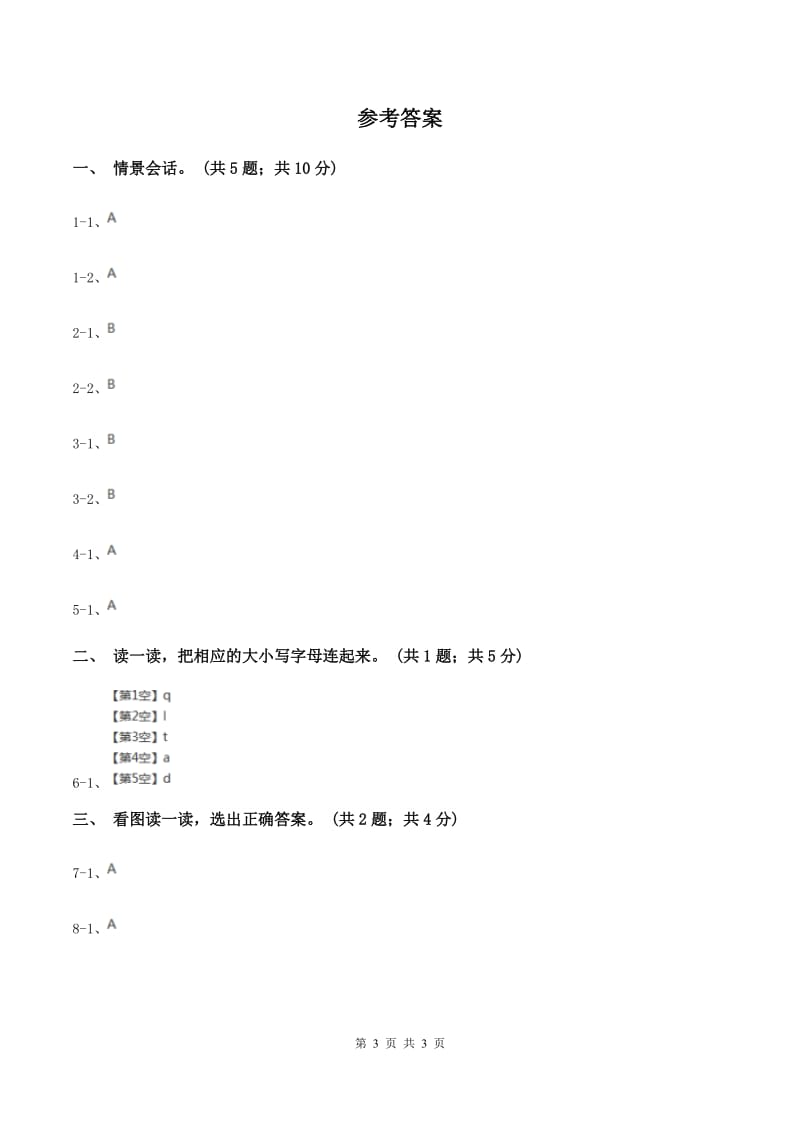 新版-上海新牛津（深圳用）英语二年级上册Module 2 Unit 5 Thats my family 同步练习（II ）卷.doc_第3页