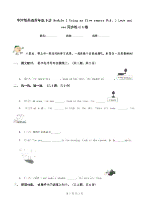 牛津版英語四年級下冊 Module 1 Using my five senses Unit 3 Look and see同步練習(xí)A卷.doc