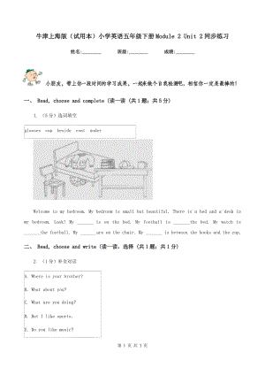 牛津上海版（試用本）小學英語五年級下冊Module 2 Unit 2同步練習.doc