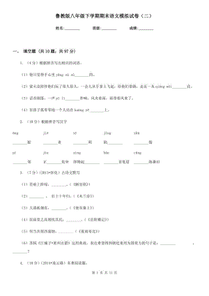 魯教版八年級(jí)下學(xué)期期末語(yǔ)文模擬試卷（二）.doc