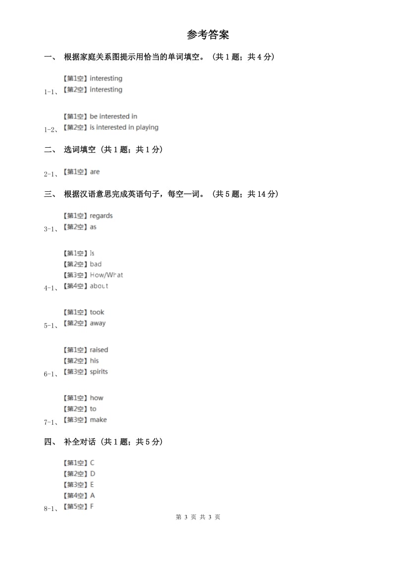 外研（新标准）版2019-2020学年七年级英语上册Module 2 Unit 1课时练习A卷.doc_第3页