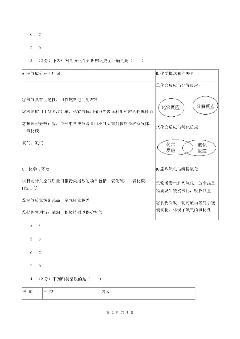 2020年初中化学知识点专练 11 推理和归纳B卷.doc_第2页