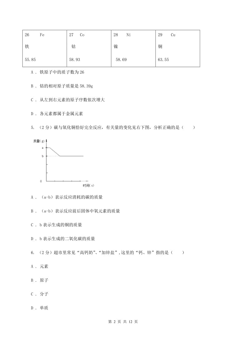 沪教版中学九年级上学期期末化学试卷D卷(5).doc_第2页