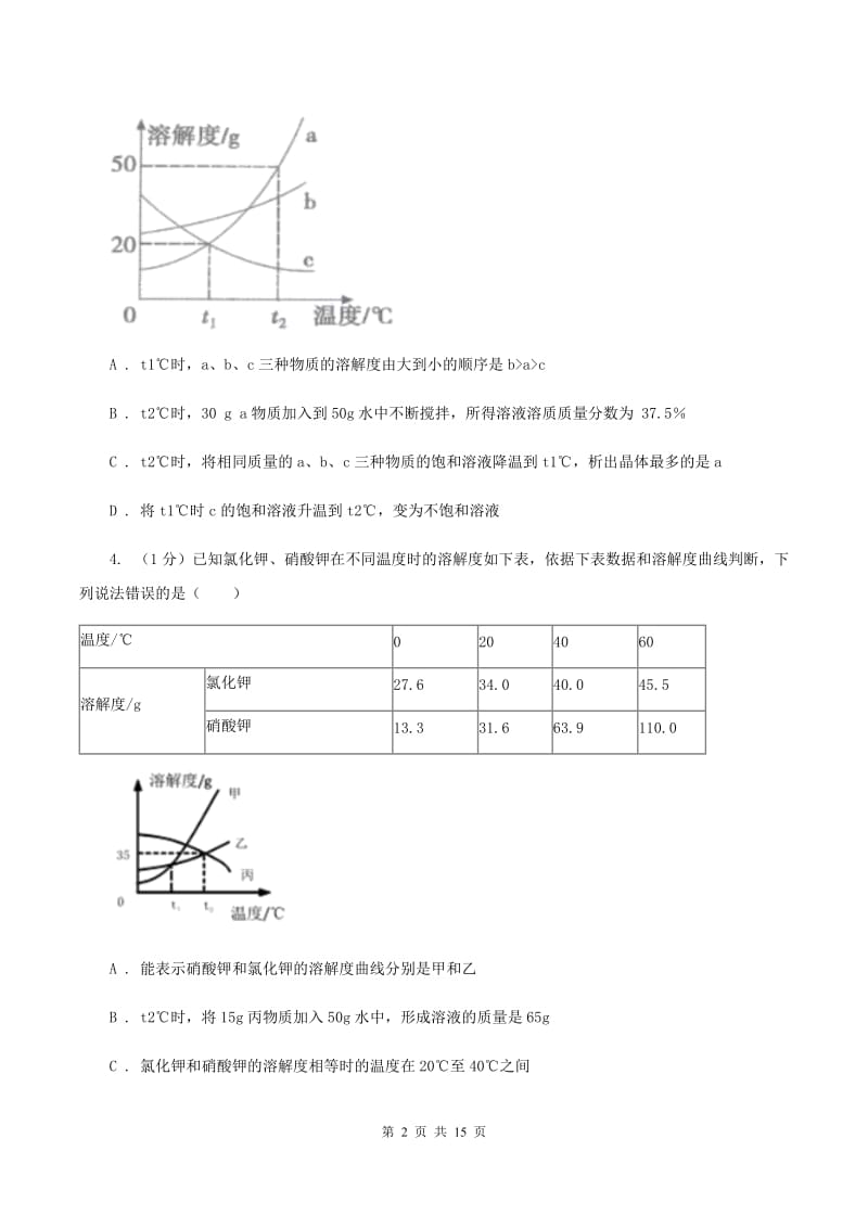 2019年沪教版初中化学九年级下册第6章《溶解现象》单元测试题C卷.doc_第2页