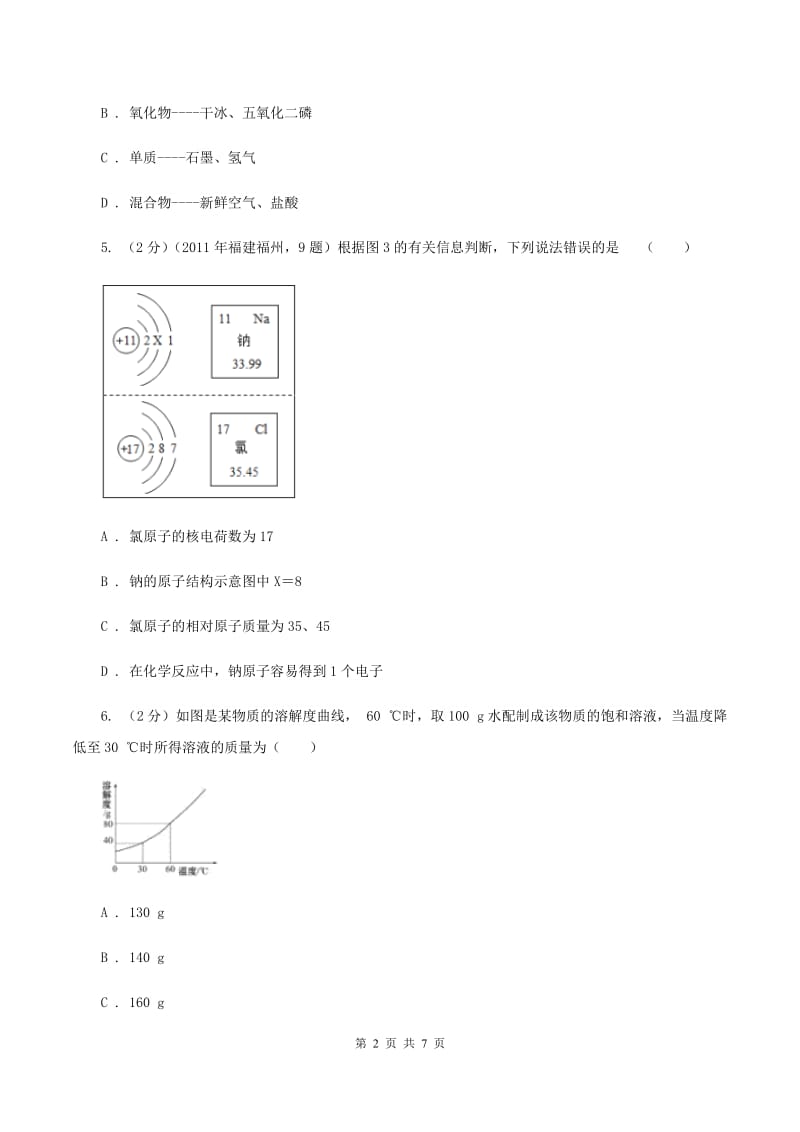 人教版2019-2020学年度九年级第二次调研测试测试化学试卷C卷.doc_第2页