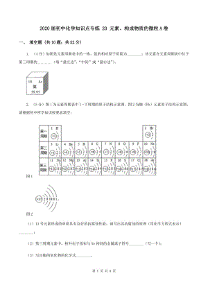 2020屆初中化學(xué)知識點專練 20 元素、構(gòu)成物質(zhì)的微粒A卷.doc