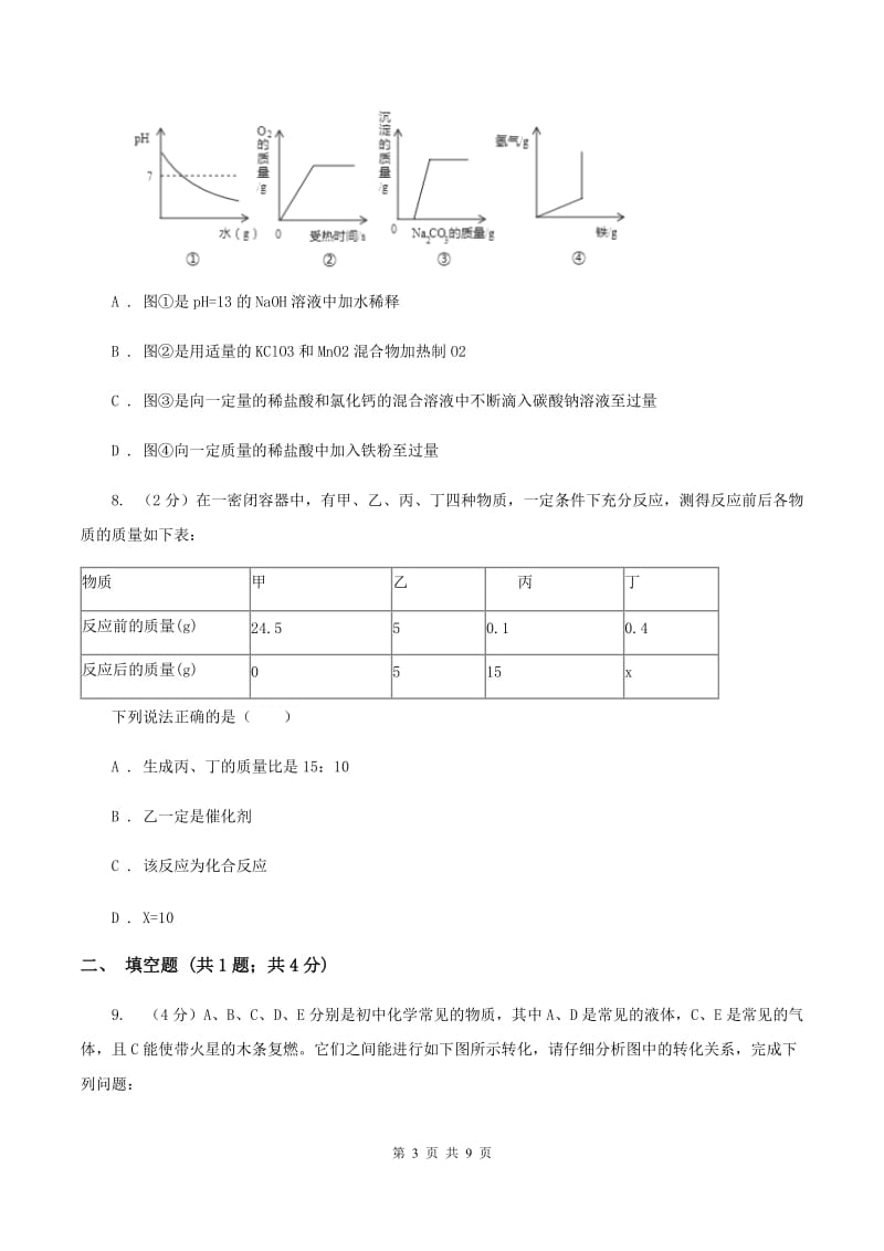 人教版中考化学二诊试卷（II ）卷.doc_第3页