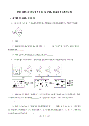 2020屆初中化學(xué)知識點專練 20 元素、構(gòu)成物質(zhì)的微粒C卷.doc