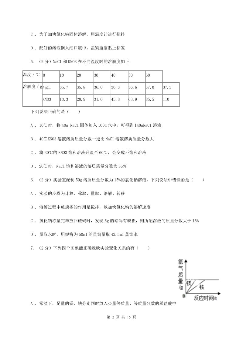 2019-2020学年人教版（五·四学制）化学九年级全一册第二单元测试卷C卷.doc_第2页