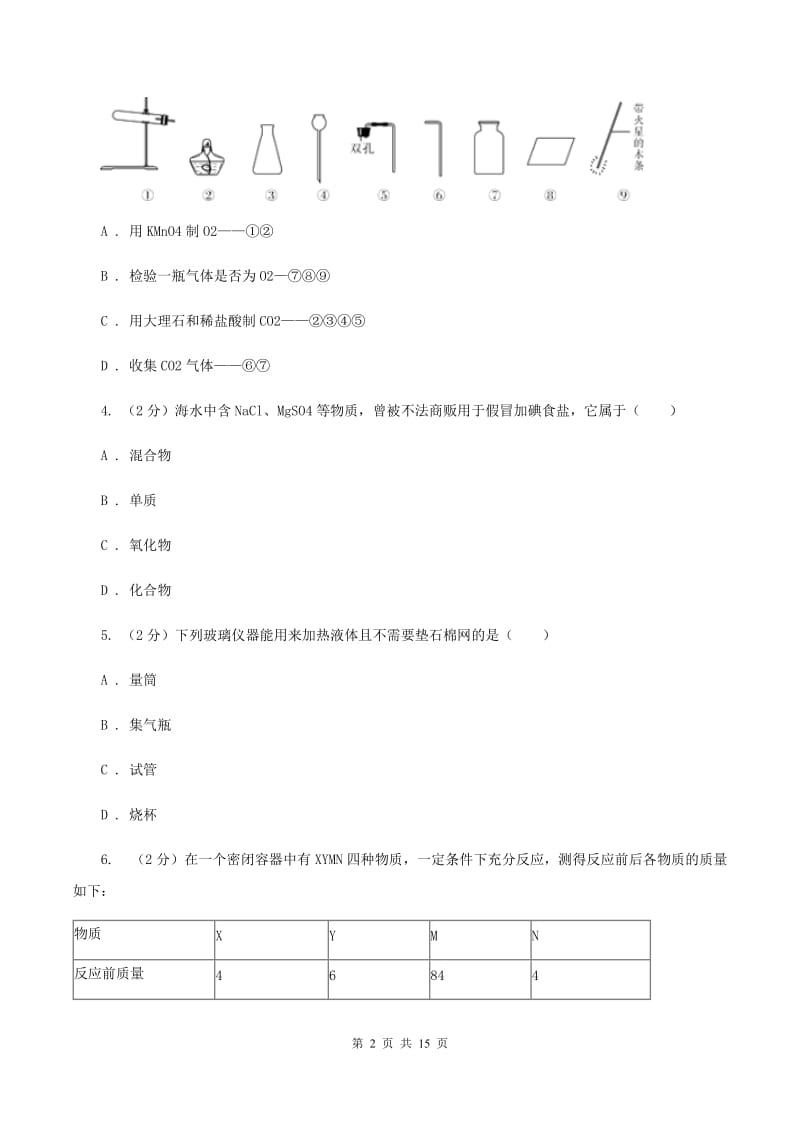 人教版2020年中考化学试卷（I）卷(2).doc_第2页