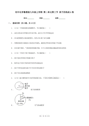 初中化學(xué)魯教版九年級(jí)上學(xué)期 第二單元第三節(jié) 原子的構(gòu)成A卷.doc