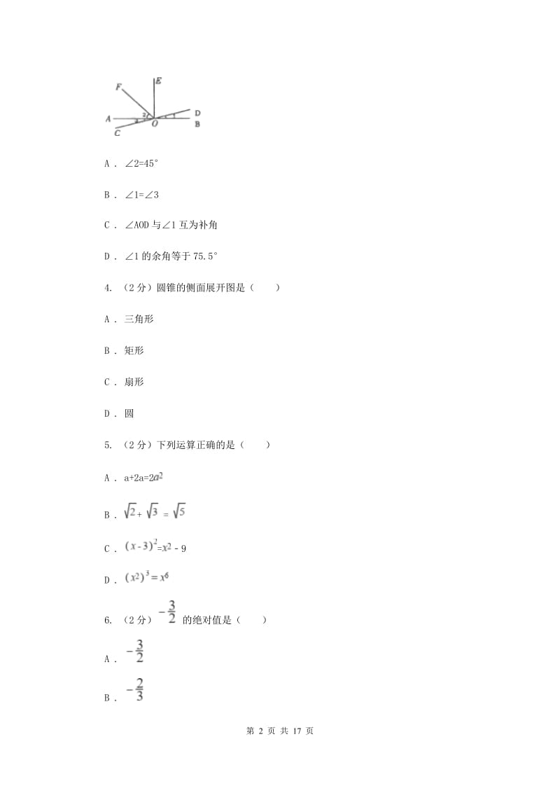 2020年中考模拟试卷（一）D卷 .doc_第2页