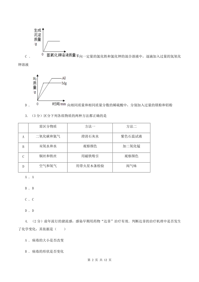 鲁教版2019-2020学年九年级下学期化学第二次模拟考试试卷A卷.doc_第2页