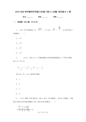 2019-2020學(xué)年數(shù)學(xué)滬科版七年級(jí)下冊(cè)6.2實(shí)數(shù)同步練習(xí)C卷.doc